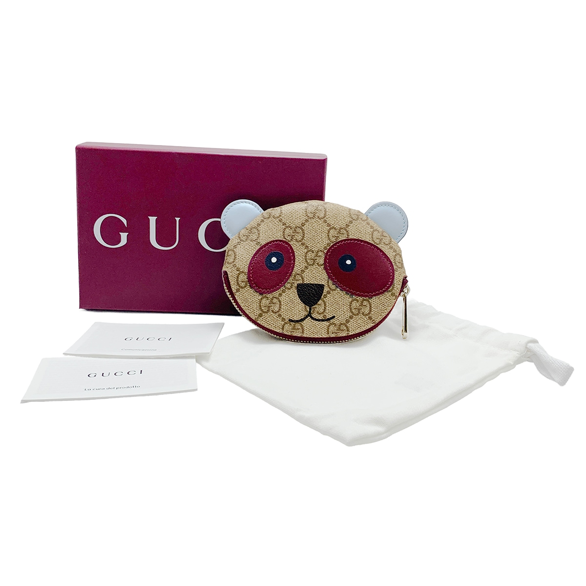 グッチ GUCCI GGスプリーム パンダシェイプ コインケース 財布 小銭入れ アニマル レディース メンズ  2034