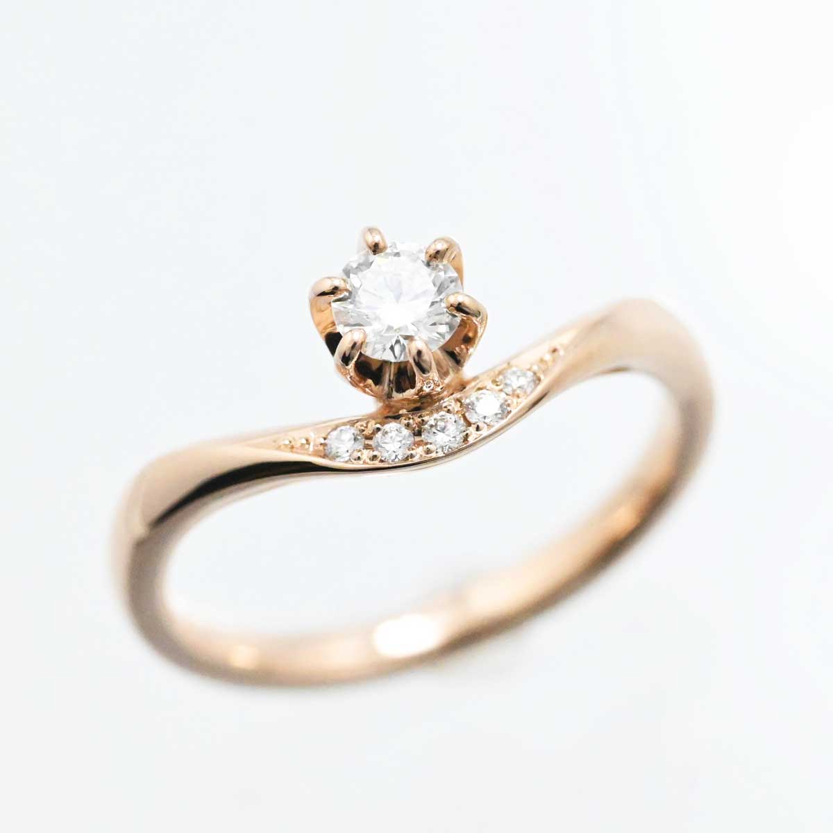 ルシエ LUCIE K18PG ピンクゴールド ダイヤ0.12ct ピンキーリング 3号 レディース 3120