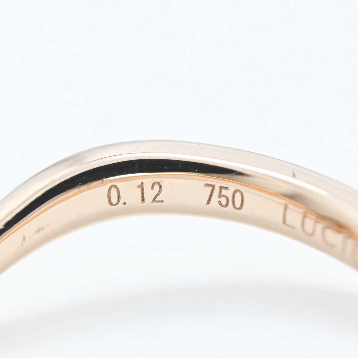 ルシエ LUCIE K18PG ピンクゴールド ダイヤ0.12ct ピンキーリング 3号 レディース 3120