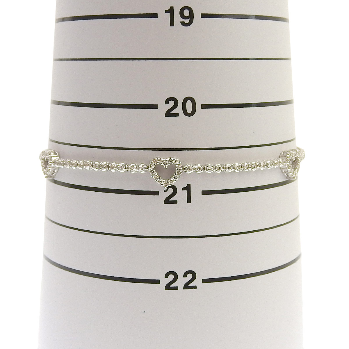 K18ＷG ホワイトゴールド ダイヤモンド 1.65ct ハートモチーフ ブレスレット レディース  4218