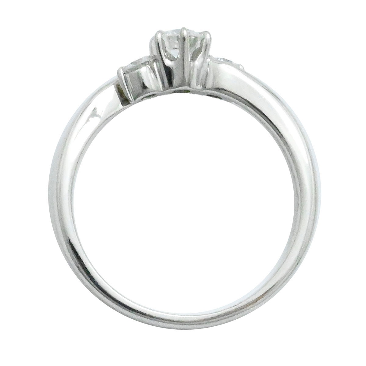 ロイヤルアッシャー ROYAL ASSCHER PT950 プラチナ ダイヤ0.19ct 0.10ct リング 11号 レディース  3686