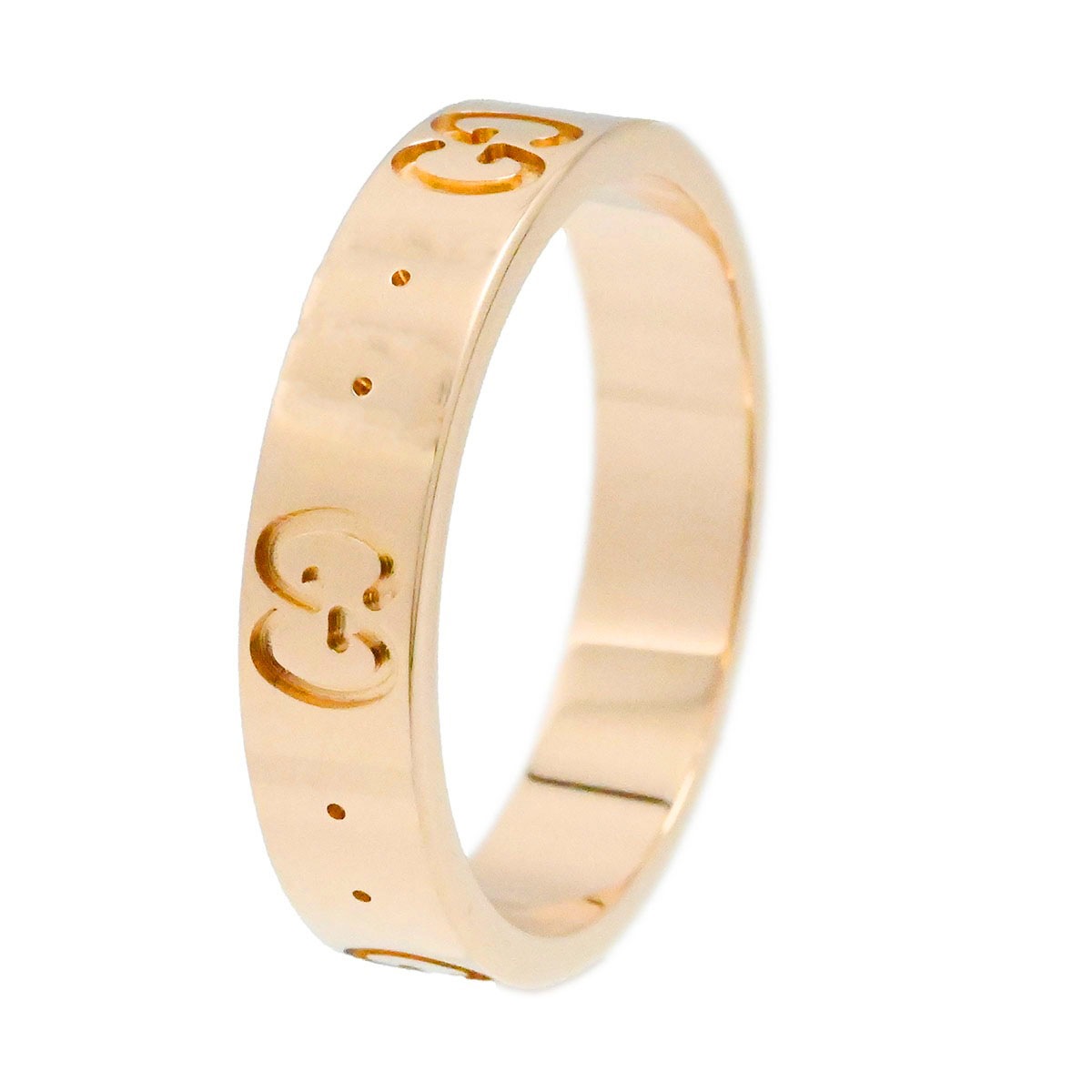 グッチ GUCCI 750PG ピンクゴールド K18PG GGアイコンリング サイズ10号 レディース  3767