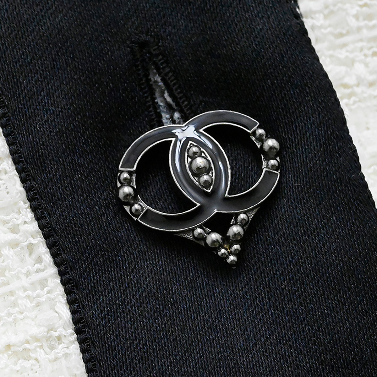 シャネル CHANEL クルーズコレクション バイカラー ツイード ワンピース リボン ココマークボタン 裏地付き 36 レディース P34740V21179 4732