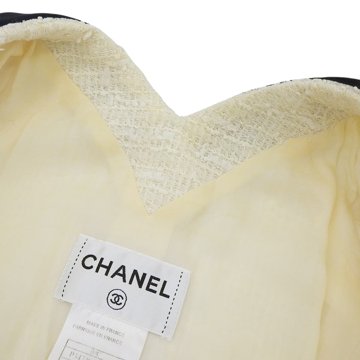 シャネル CHANEL クルーズコレクション バイカラー ツイード ワンピース リボン ココマークボタン 裏地付き 36 レディース P34740V21179 4732