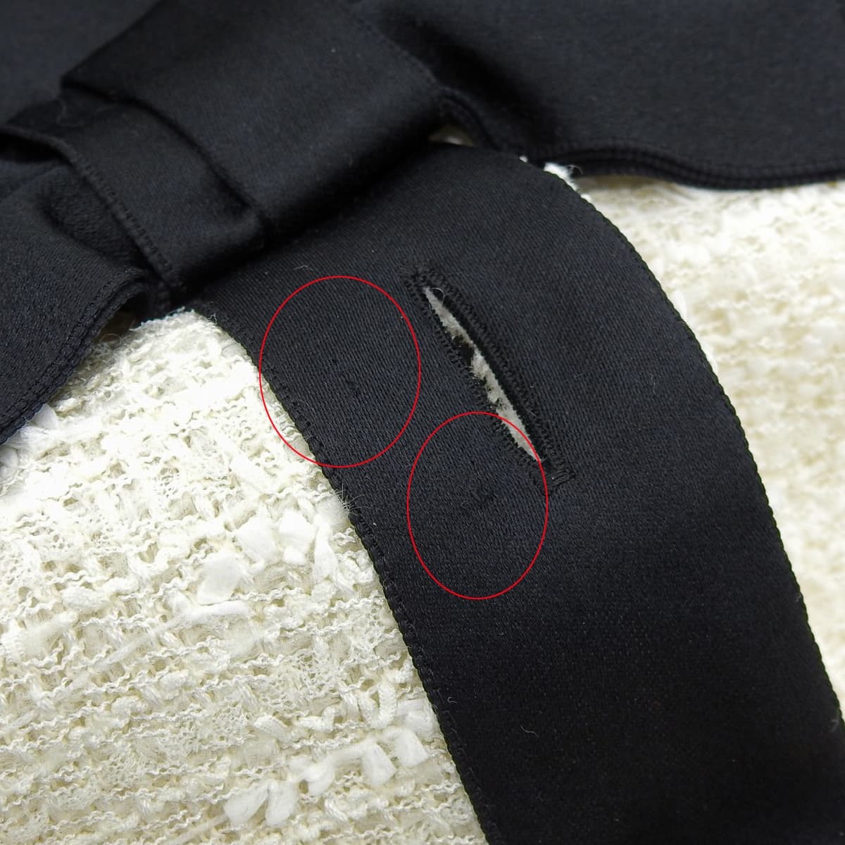 シャネル CHANEL クルーズコレクション バイカラー ツイード ワンピース リボン ココマークボタン 裏地付き 36 レディース P34740V21179 4732