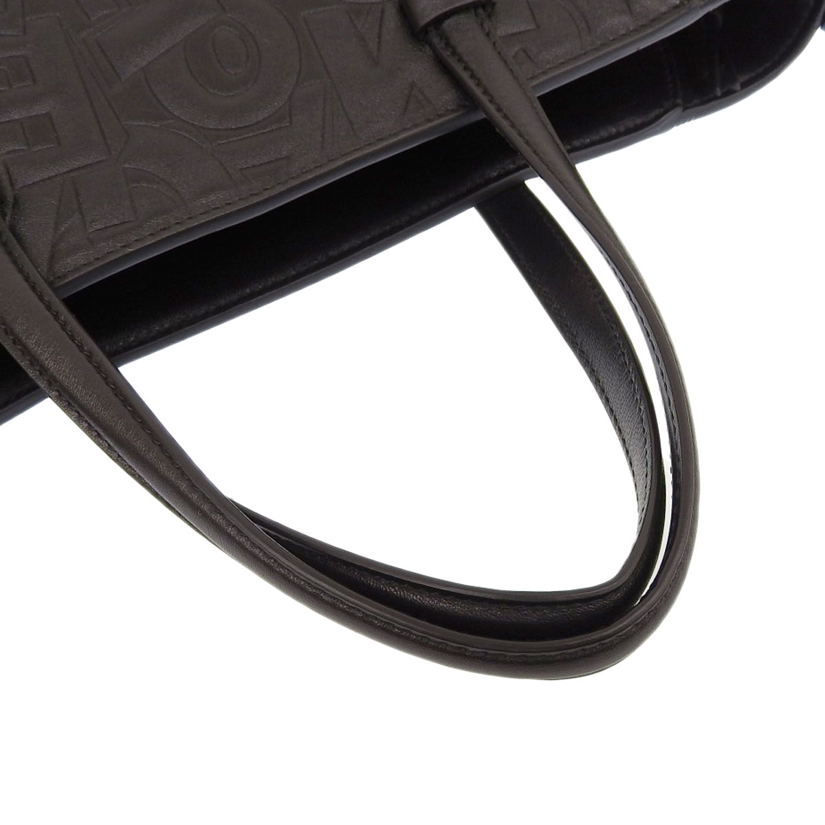フェラガモ FERRAGAMO 2WAY トートバッグ ショルダーバッグ 型押しレザー ブラック レディース 4036