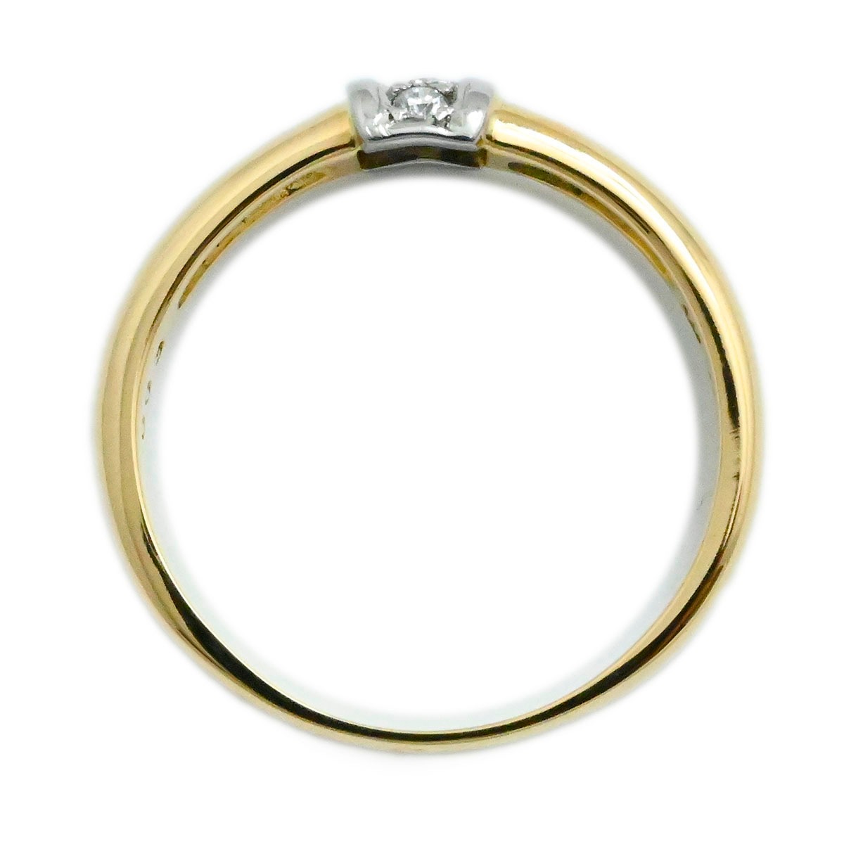 タサキ TASAKI TASAKI K18YG PT900 イエローゴールド プラチナ ダイヤ0.03ct サイズ9号 レディース  3768