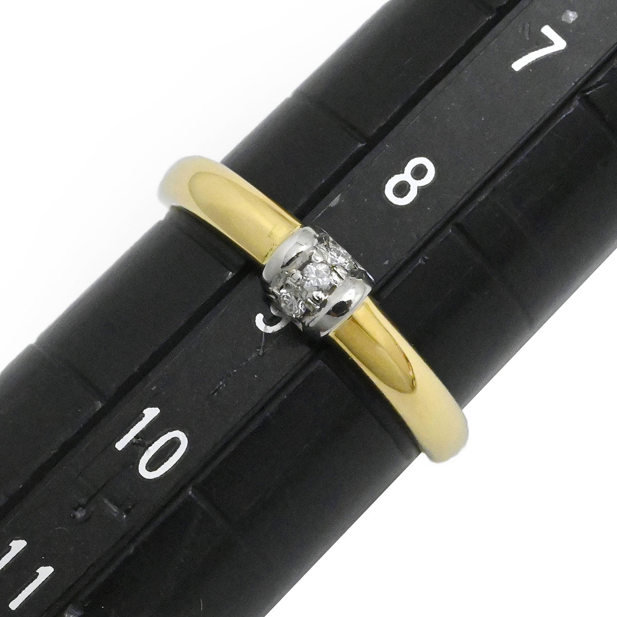 タサキ TASAKI TASAKI K18YG PT900 イエローゴールド プラチナ ダイヤ0.03ct サイズ9号 レディース  3768