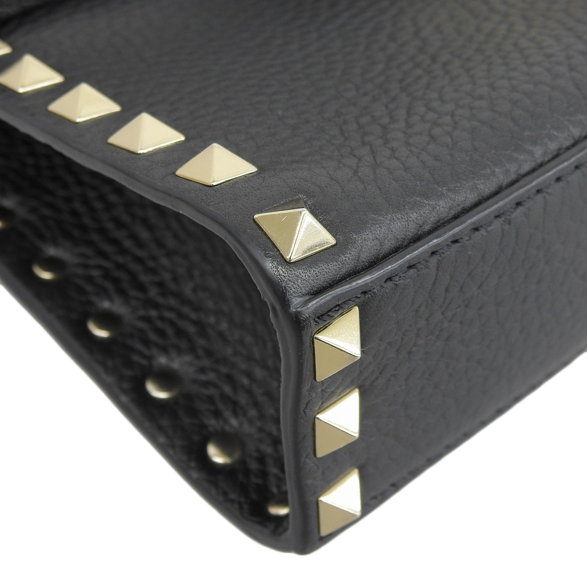 ヴァレンティノ VALENTINO ロックスタッズ 2WAY ショルダーバック 肩掛け ななめ掛け レザー ブラック レディース 4733
