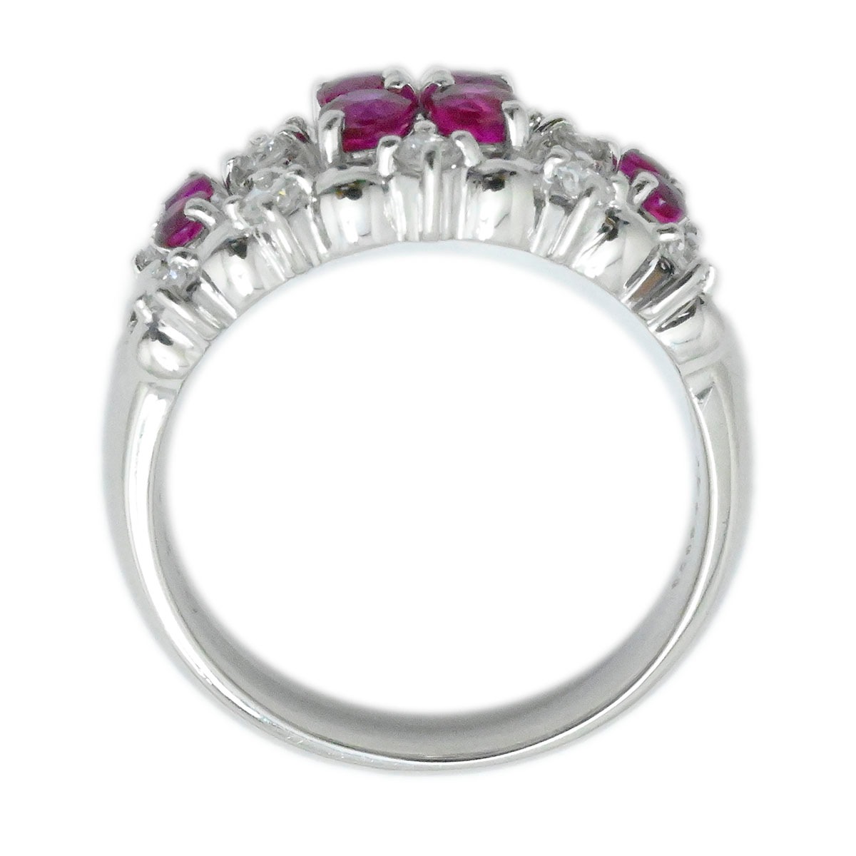 タサキ TASAKI TASAKI PT900 プラチナ ダイヤ0.27ct ルビー サイズ10.5号 レディース  3769