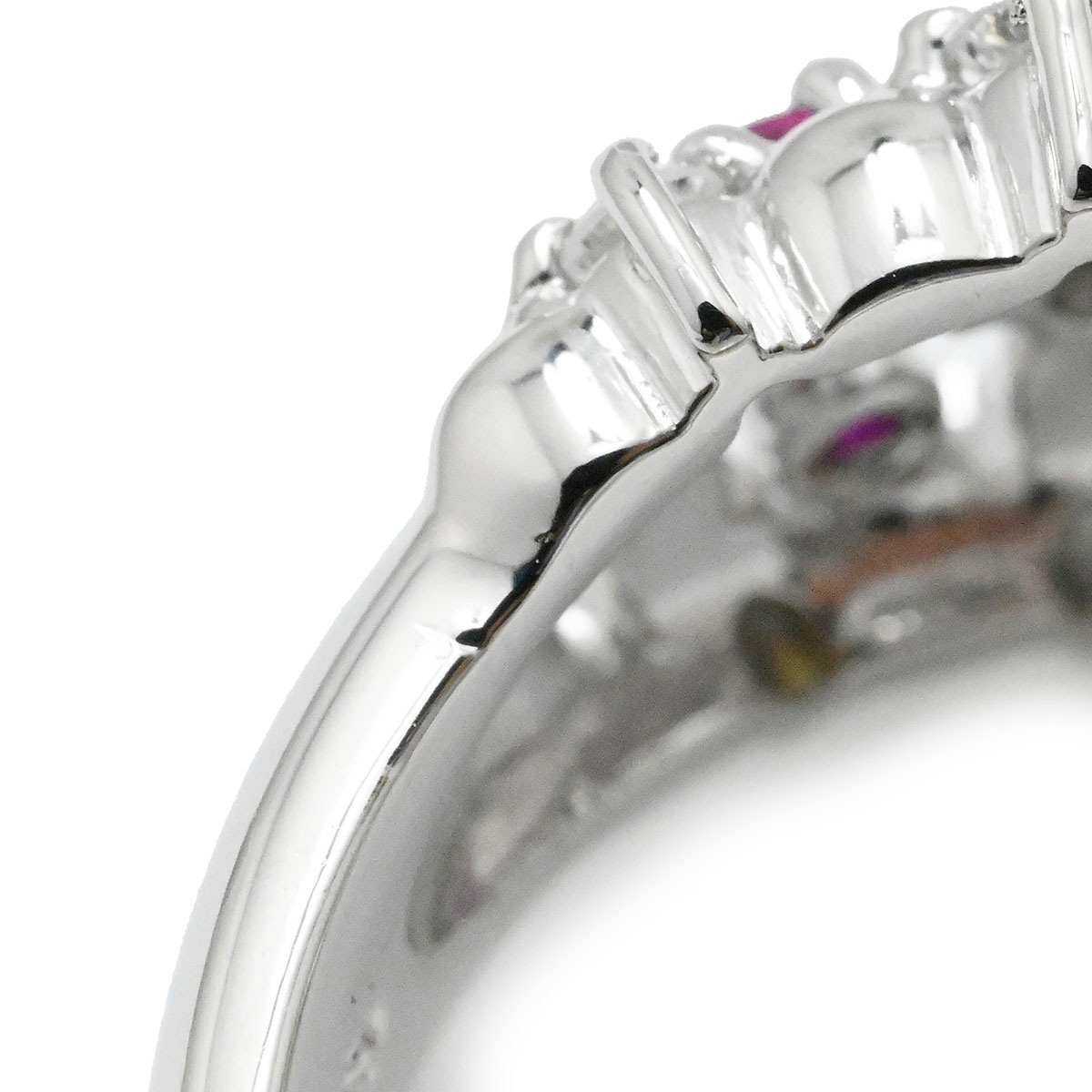 タサキ TASAKI TASAKI PT900 プラチナ ダイヤ0.27ct ルビー サイズ10.5号 レディース  3769