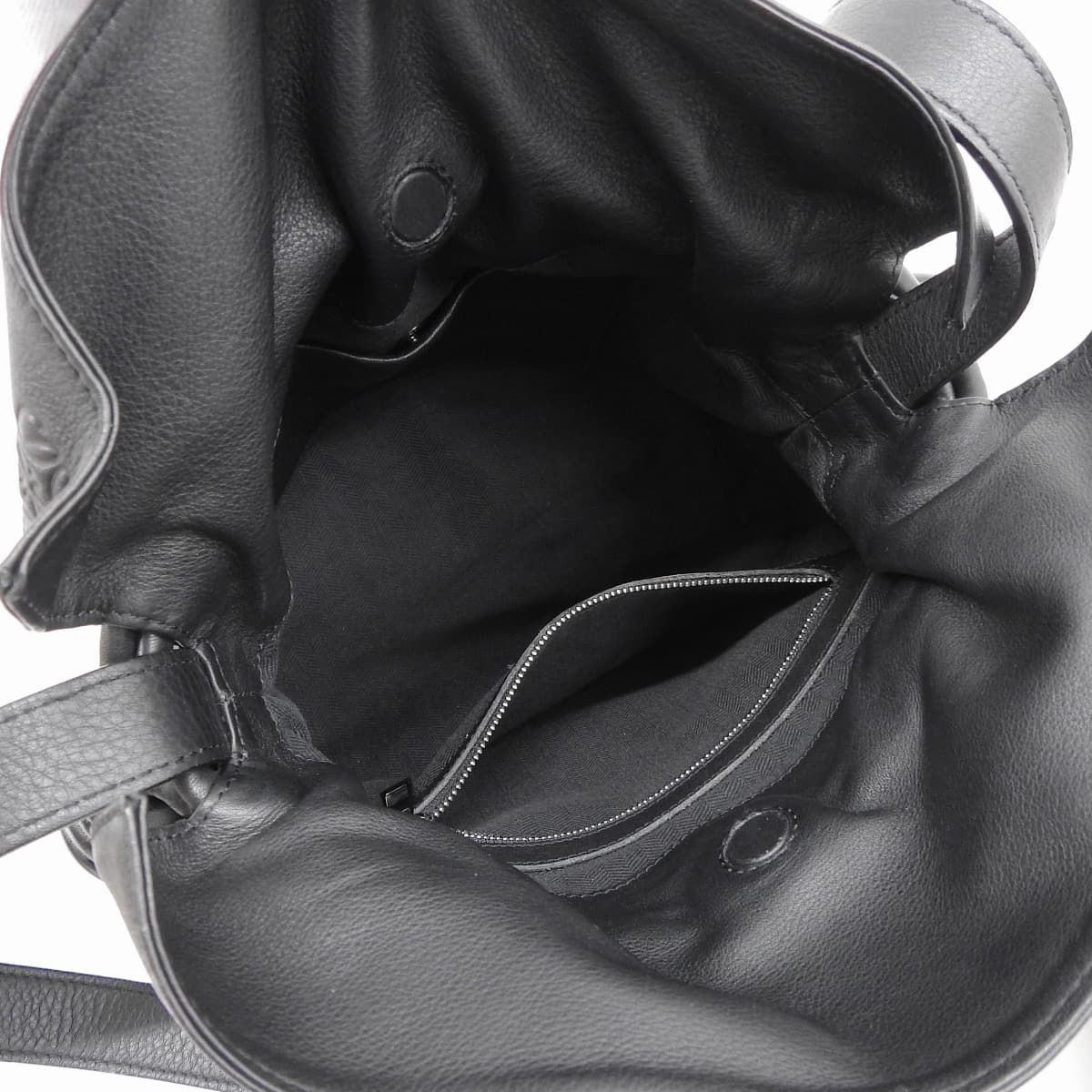 ロエベ LOEWE フラメンコ ミディアム アナグラム マグネットタイプ 2WAY ショルダーバッグ 肩掛け ななめ掛け レザー ブラック レディース 4734