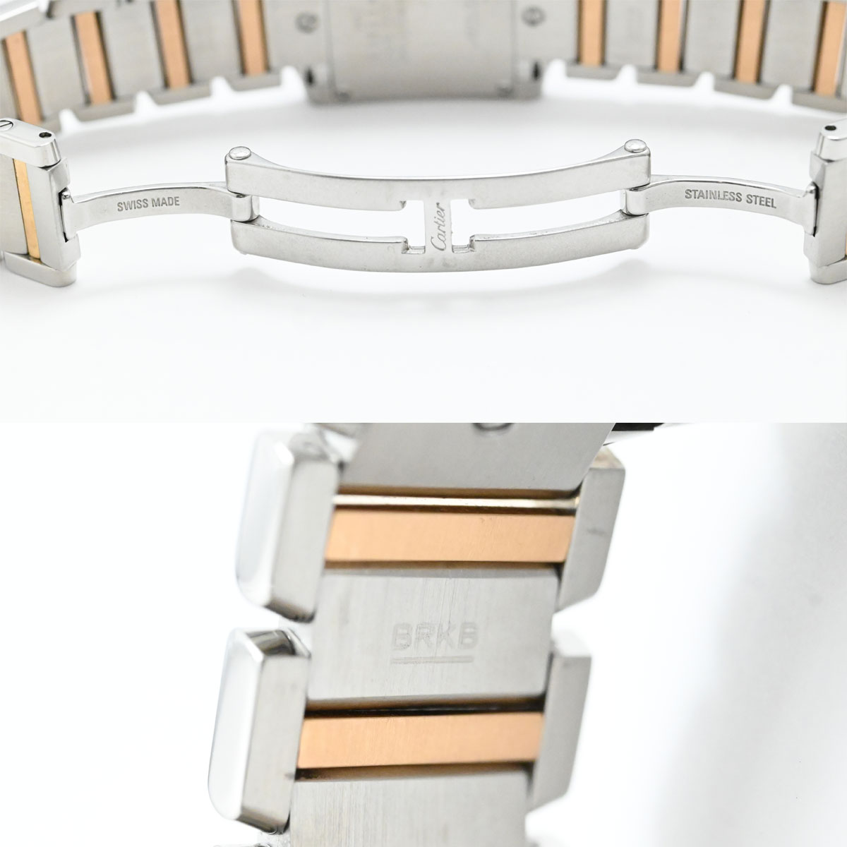 カルティエ CARTIER タンクフランセーズSM SS×PG ピンクゴールド ピンクシェル文字盤 レディース クォーツ  3456