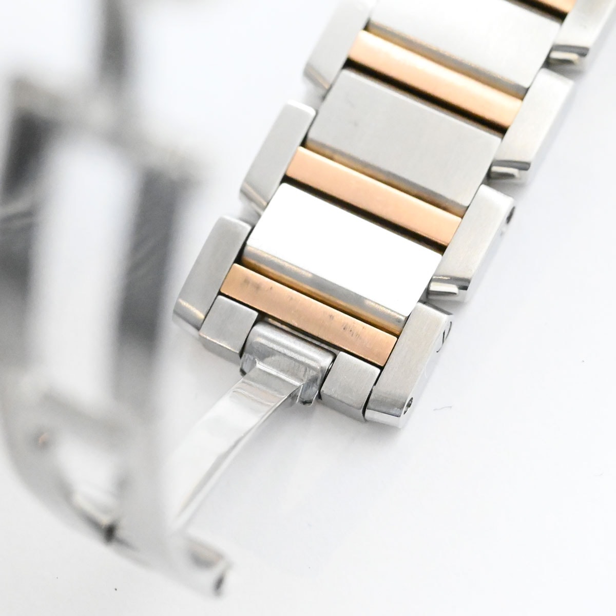 カルティエ CARTIER タンクフランセーズSM SS×PG ピンクゴールド ピンクシェル文字盤 レディース クォーツ  3456