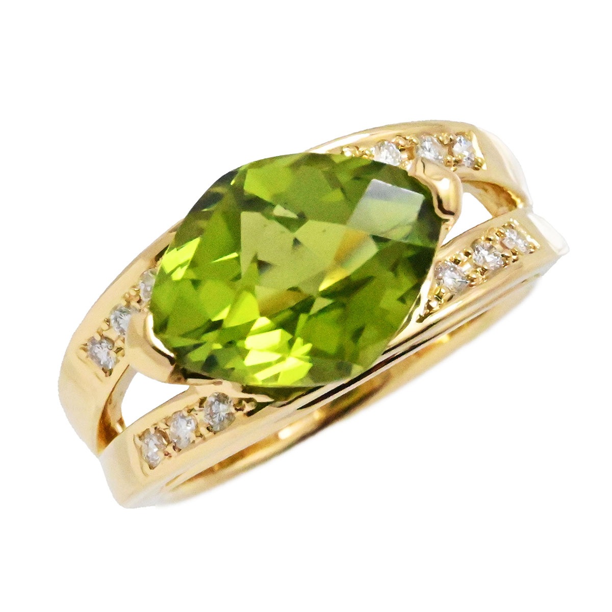 タサキ TASAKI K18ＹG イエローゴールド ペリドット3.49ct ダイヤ0.11ct リング サイズ12 レディース 3624