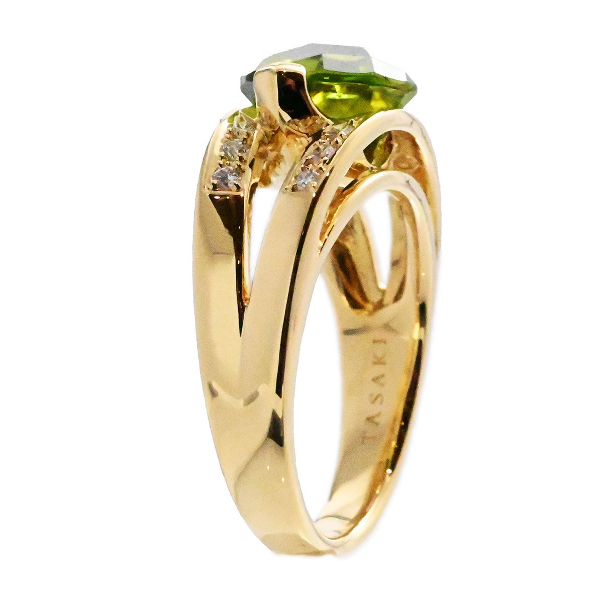 タサキ TASAKI K18ＹG イエローゴールド ペリドット3.49ct ダイヤ0.11ct リング サイズ12 レディース 3624