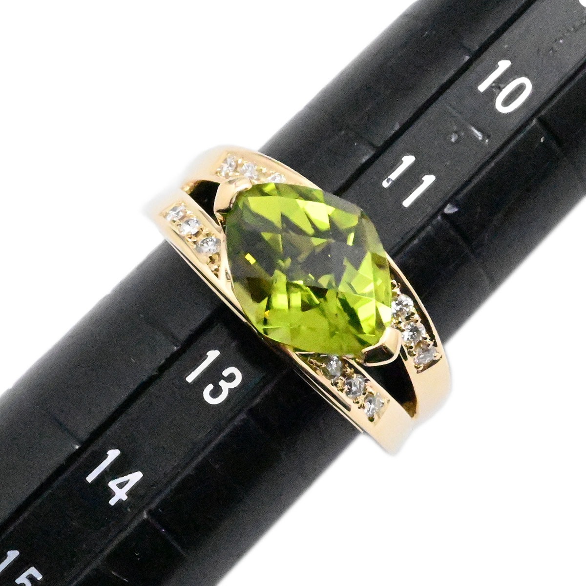 タサキ TASAKI K18ＹG イエローゴールド ペリドット3.49ct ダイヤ0.11ct リング サイズ12 レディース 3624