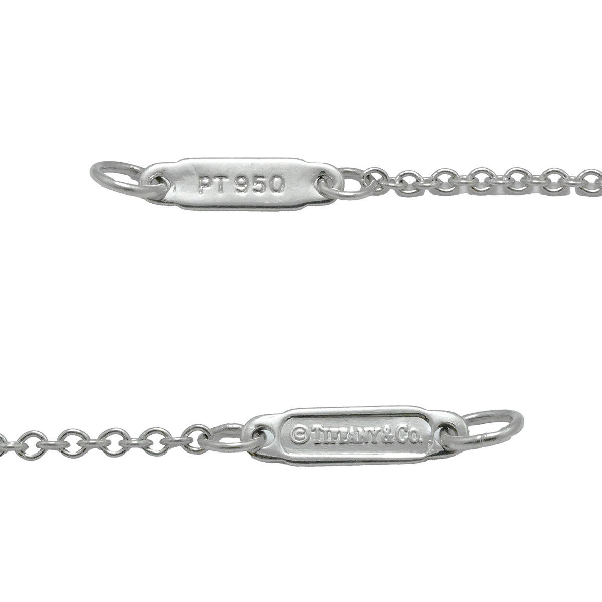 ティファニー TIFFANY&Co. PT950 プラチナ オープンスクエア ダイヤモンド ピンクサファイア ネックレス レディース  3745
