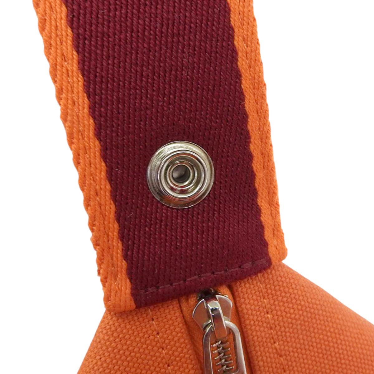 エルメス HERMES ブリッド ア ブラックPM ポーチ ハンドバッグ コットンキャンバス オレンジ レディース 4641