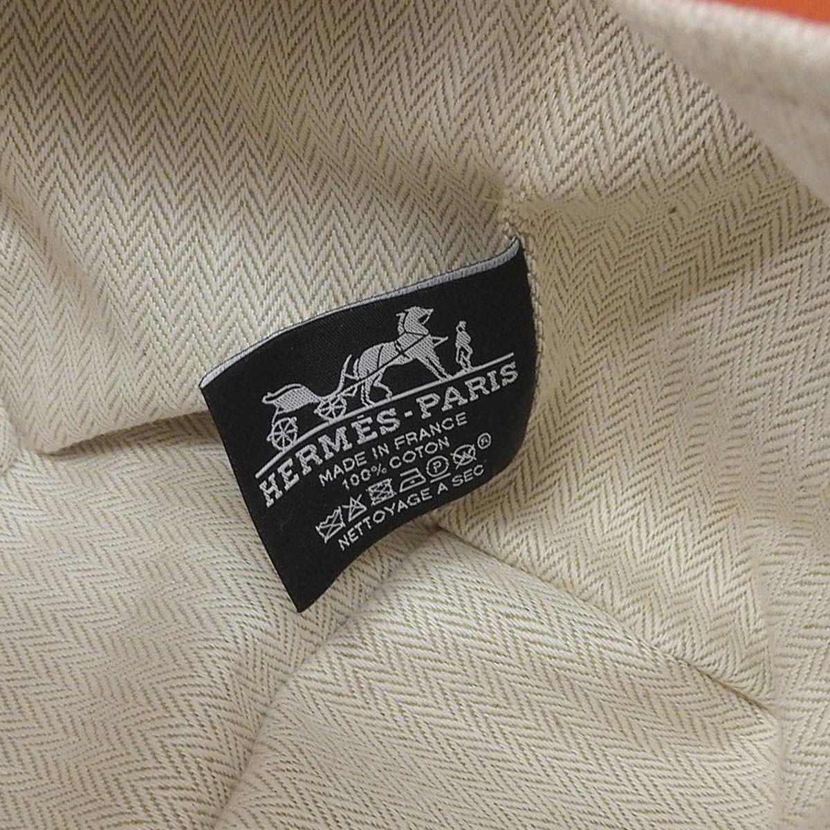 エルメス HERMES ブリッド ア ブラックPM ポーチ ハンドバッグ コットンキャンバス オレンジ レディース 4641