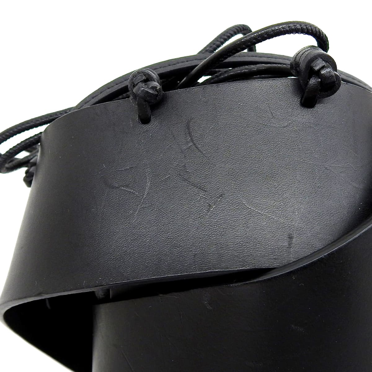 ロエベ LOEWE アナグラム 2WAY ショルダーバッグ 肩掛け ななめ掛け 巾着 レザー ブラック レディース 4735