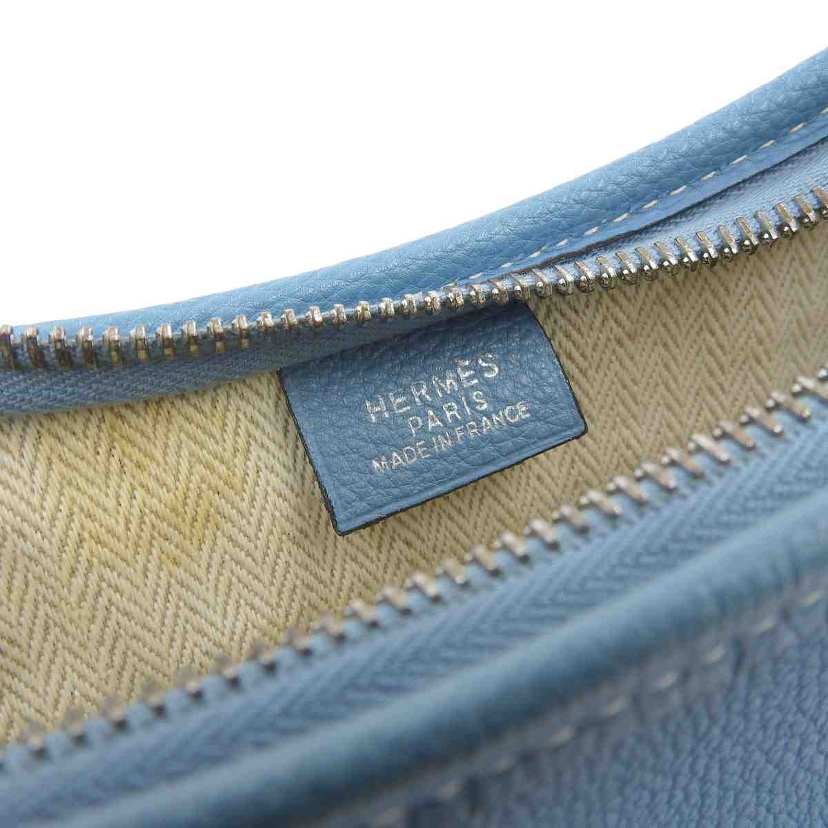 エルメス HERMES ガオ ワンショルダーバッグ トゴ ブルージーン シルバー金具 F□刻印 2002年 レディース 8471