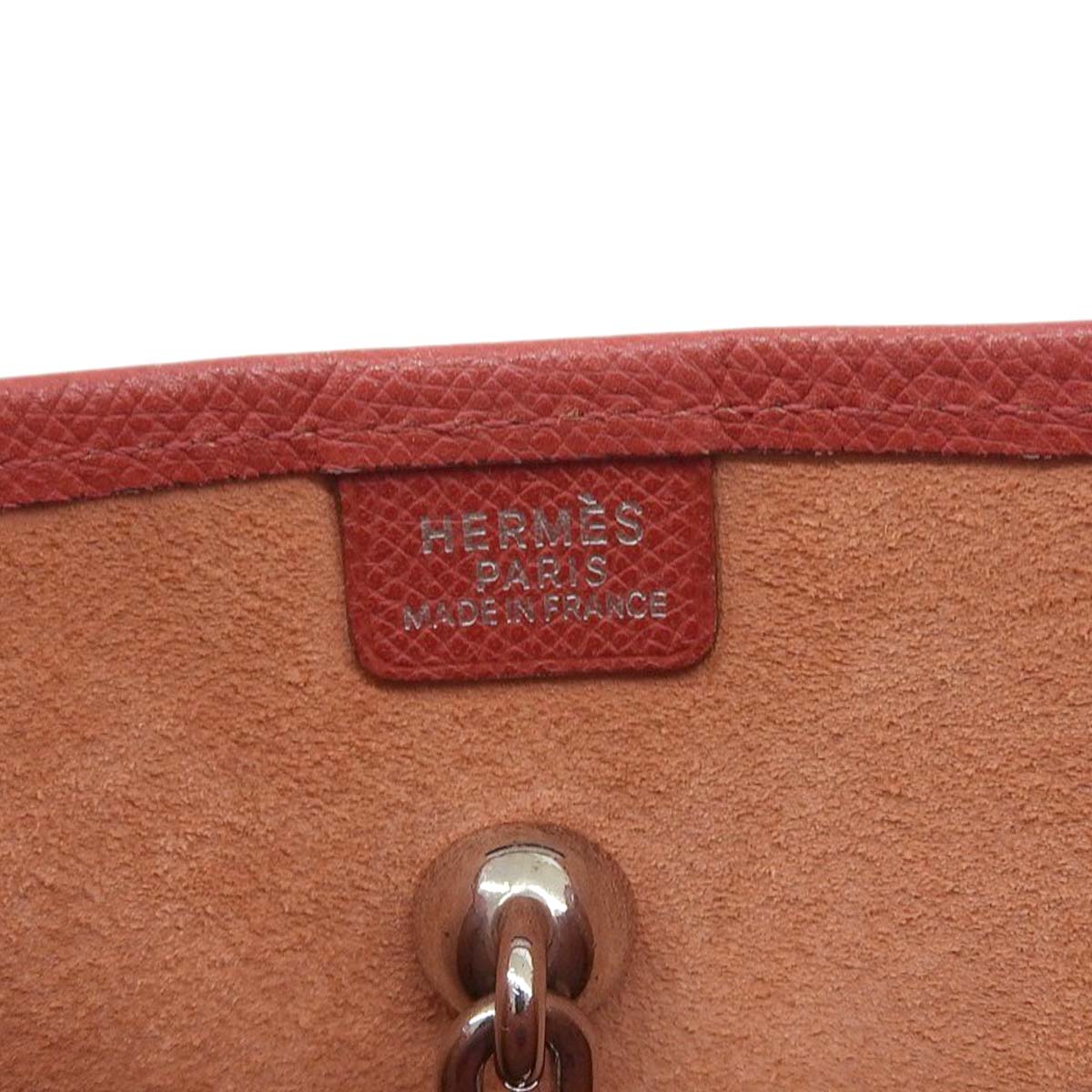 エルメス HERMES ヴェスパTPM ショルダーバッグ 斜め掛け ヴォーエプソン レッド レディース □H刻印 4642