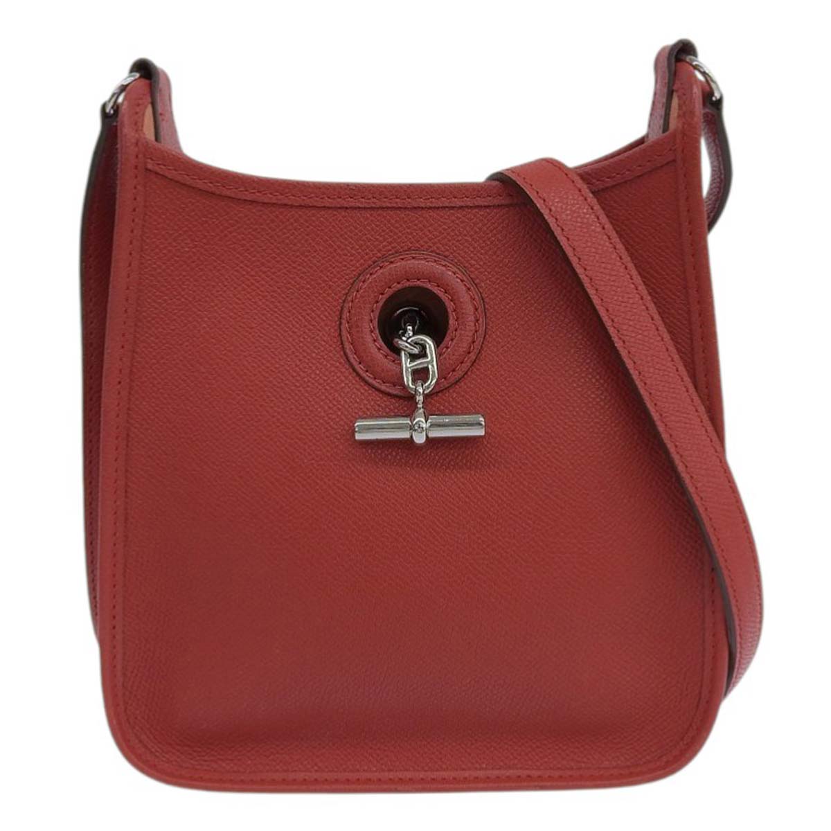 エルメス HERMES ヴェスパTPM ショルダーバッグ 斜め掛け ヴォーエプソン レッド レディース □H刻印 4642