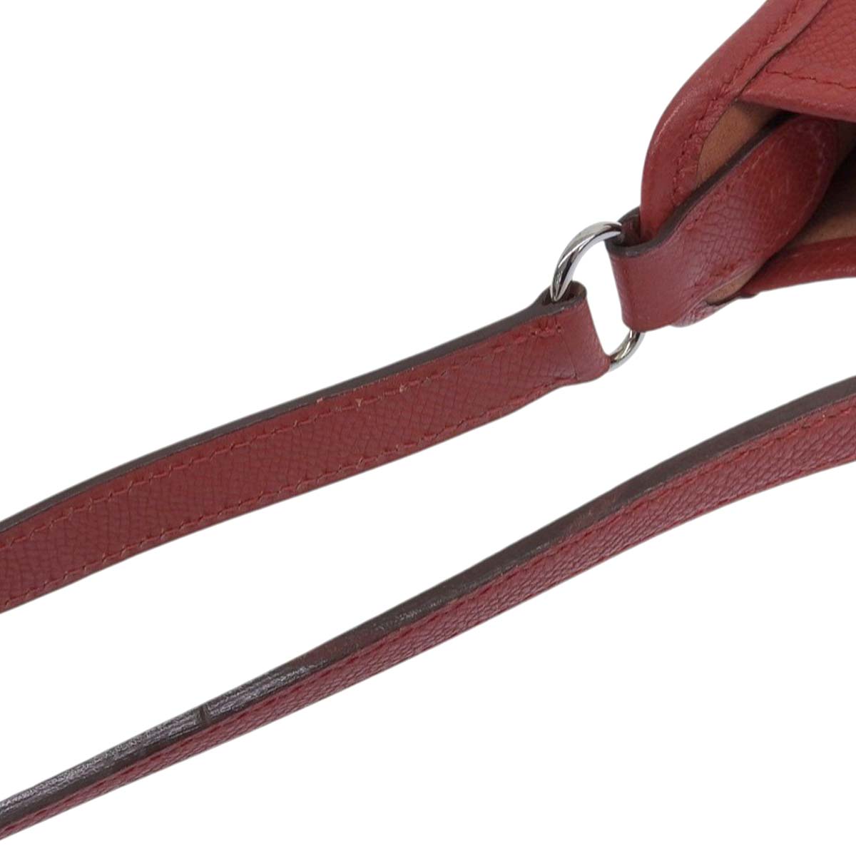 エルメス HERMES ヴェスパTPM ショルダーバッグ 斜め掛け ヴォーエプソン レッド レディース □H刻印 4642