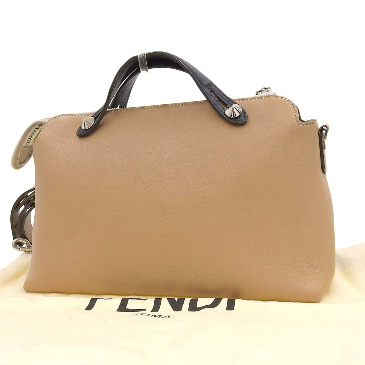 フェンディ FENDI バイザウェイ ミディアム 2WAY ショルダーバッグ ハンドバッグ レザー ベージュ系 レディース 4339