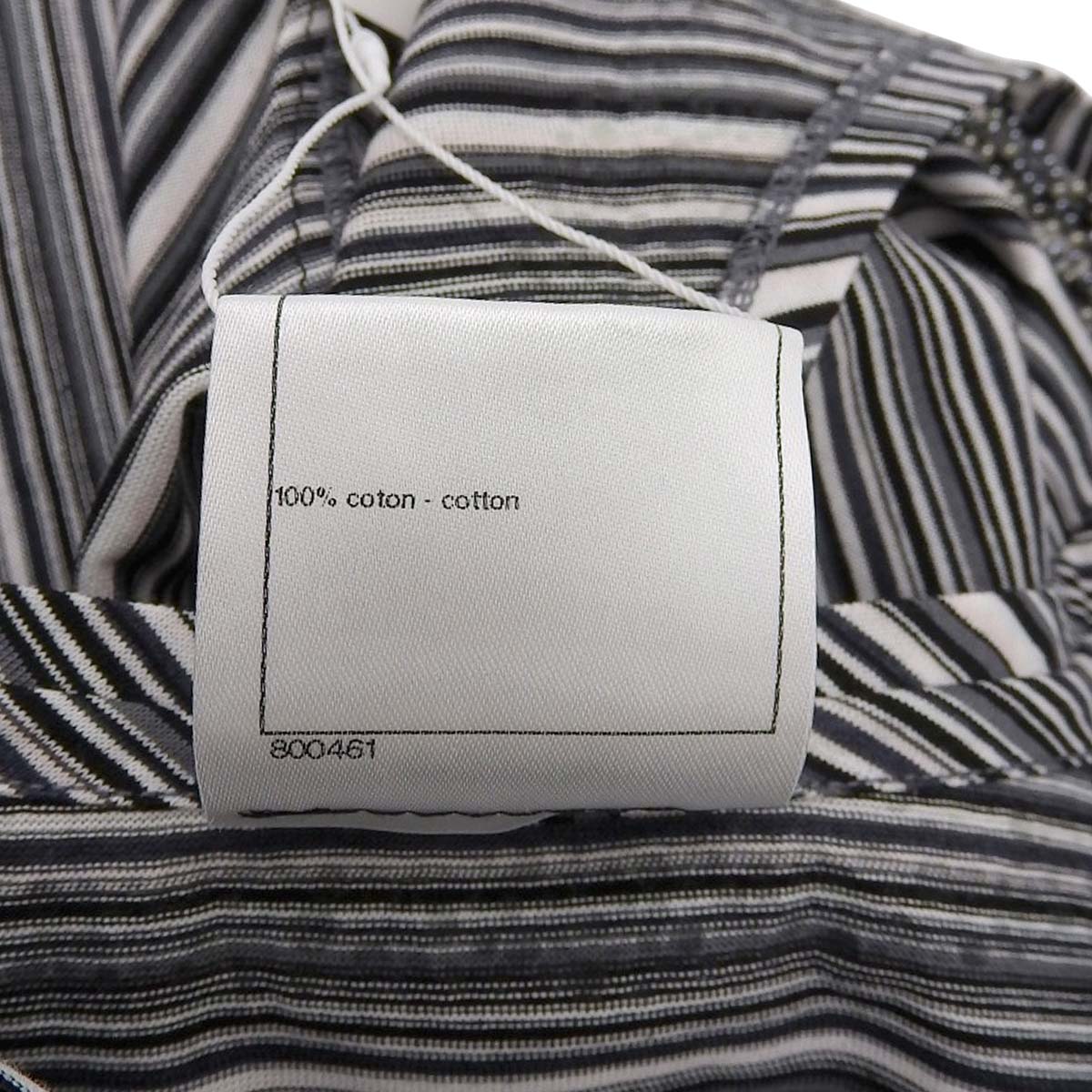 シャネル CHANEL ボーダー 半袖 ココマーク カットソー ビジューコットン ブラック系 38 レディース 4572