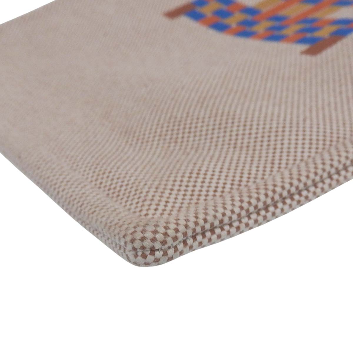 エルメス HERMES Hティサージュ 刺繍 ポーチ コットン ベージュ レディース 4644