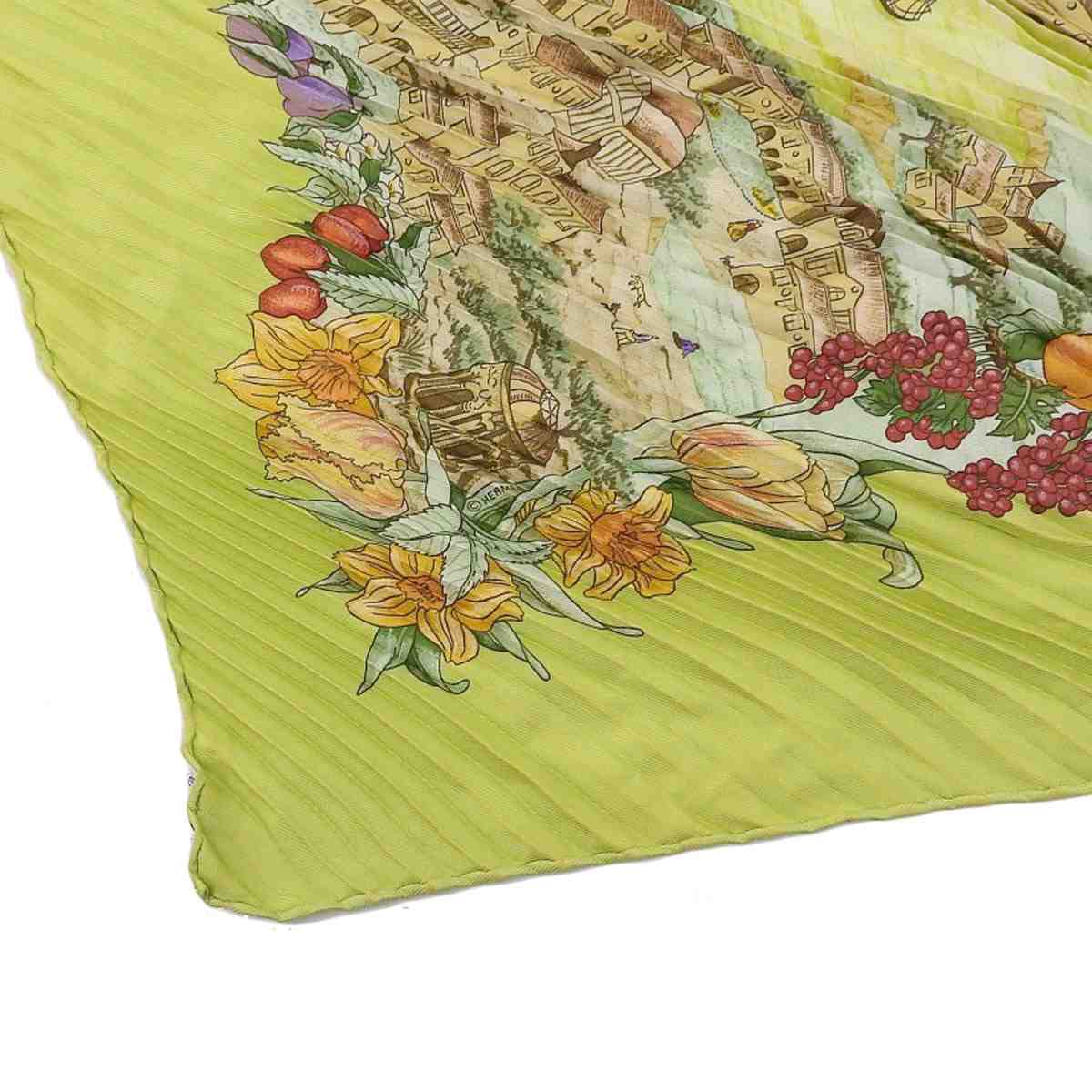 エルメス HERMES プリーツスカーフ Au Pays de Cocagne 楽園にて