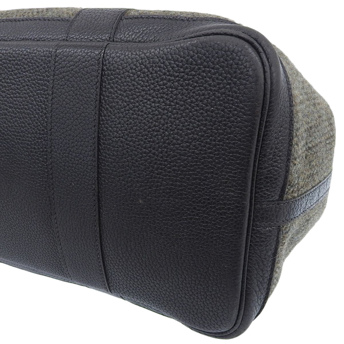 エルメス HERMES ガーデンパーティ PM 36 トートバッグ ハンドバッグ ツイード レザー グリーン系 ブラウン系 レディース □G刻印 2003年 4112