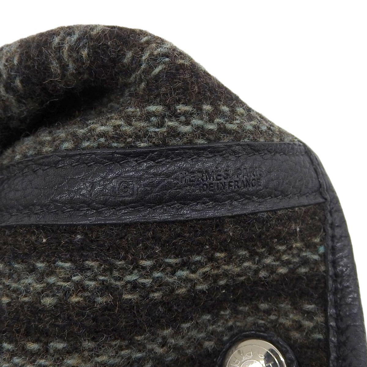 エルメス HERMES ガーデンパーティ PM 36 トートバッグ ハンドバッグ ツイード レザー グリーン系 ブラウン系 レディース □G刻印 2003年 4112