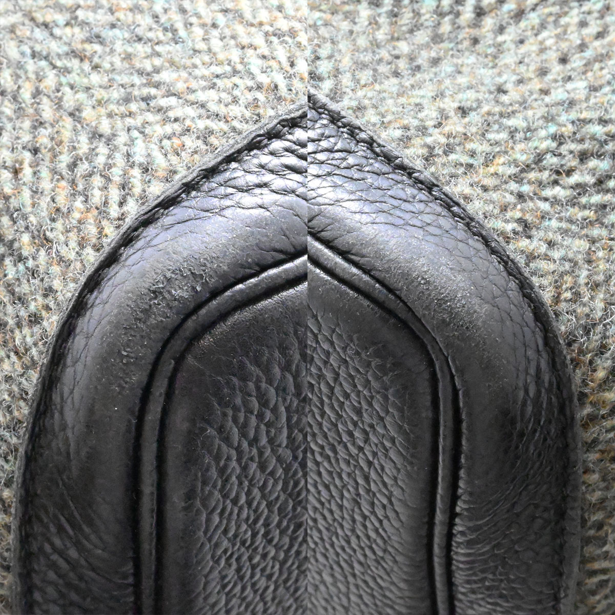 エルメス HERMES ガーデンパーティ PM 36 トートバッグ ハンドバッグ ツイード レザー グリーン系 ブラウン系 レディース □G刻印 2003年 4112