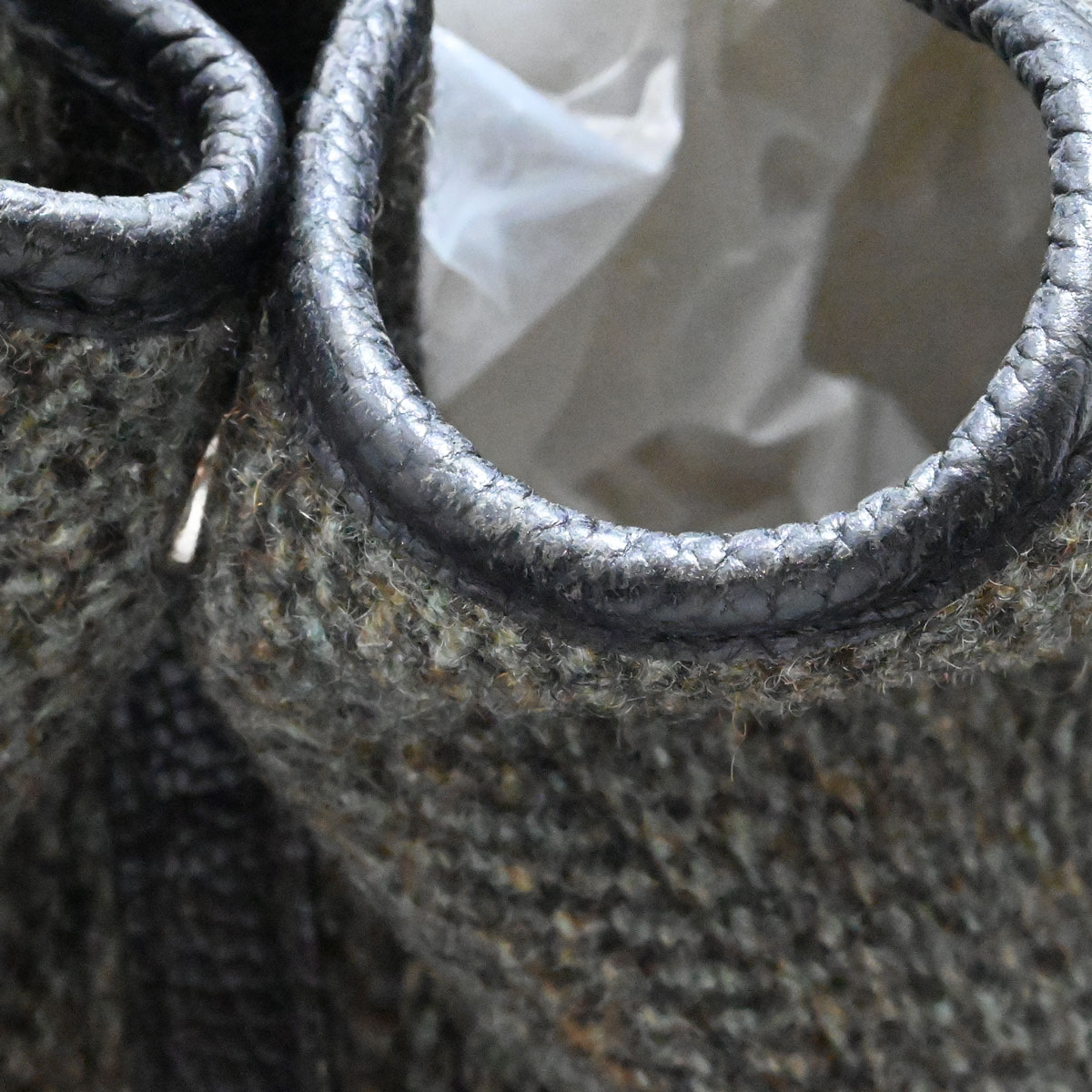 エルメス HERMES ガーデンパーティ PM 36 トートバッグ ハンドバッグ ツイード レザー グリーン系 ブラウン系 レディース □G刻印 2003年 4112