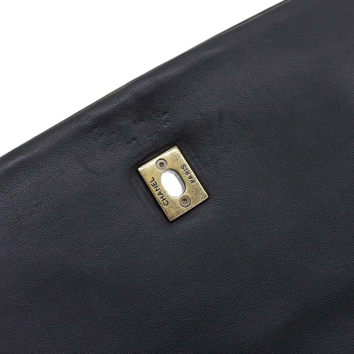 シャネル CHANEL ココマーク ダブルチェーン ショルダーバッグ チェーンショルダー 斜め掛け ラムスキン ブラック レディース 14番台 4645