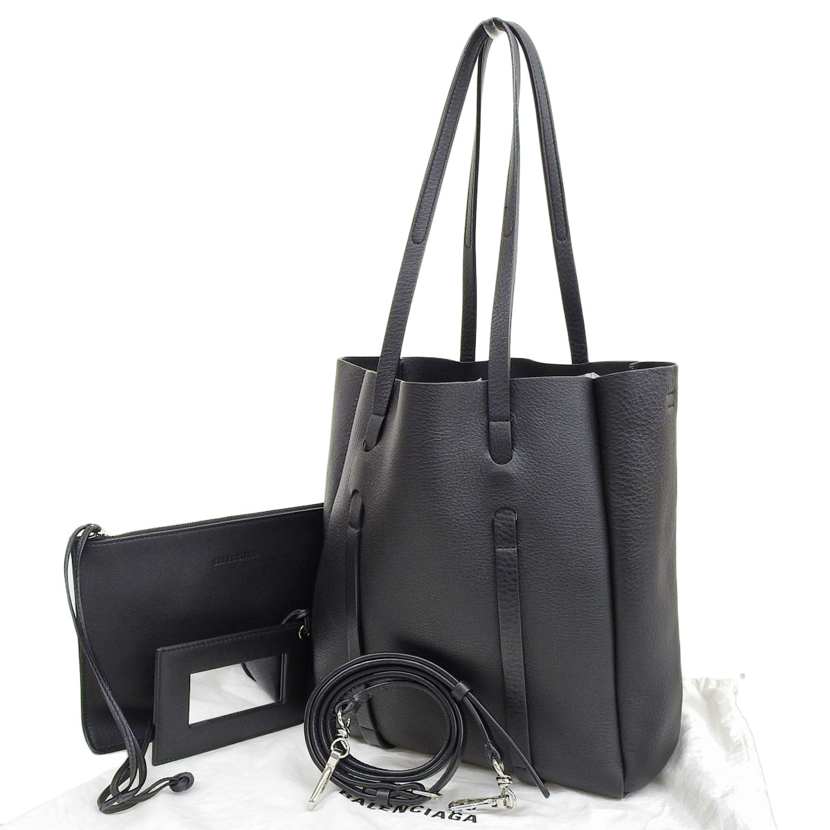 美品バレンシアガ エブリデイ 2way トートバック XS ブラック レザー BALENCIAGA バレンシアガ エブリデイ2WAYトートXS ブラック