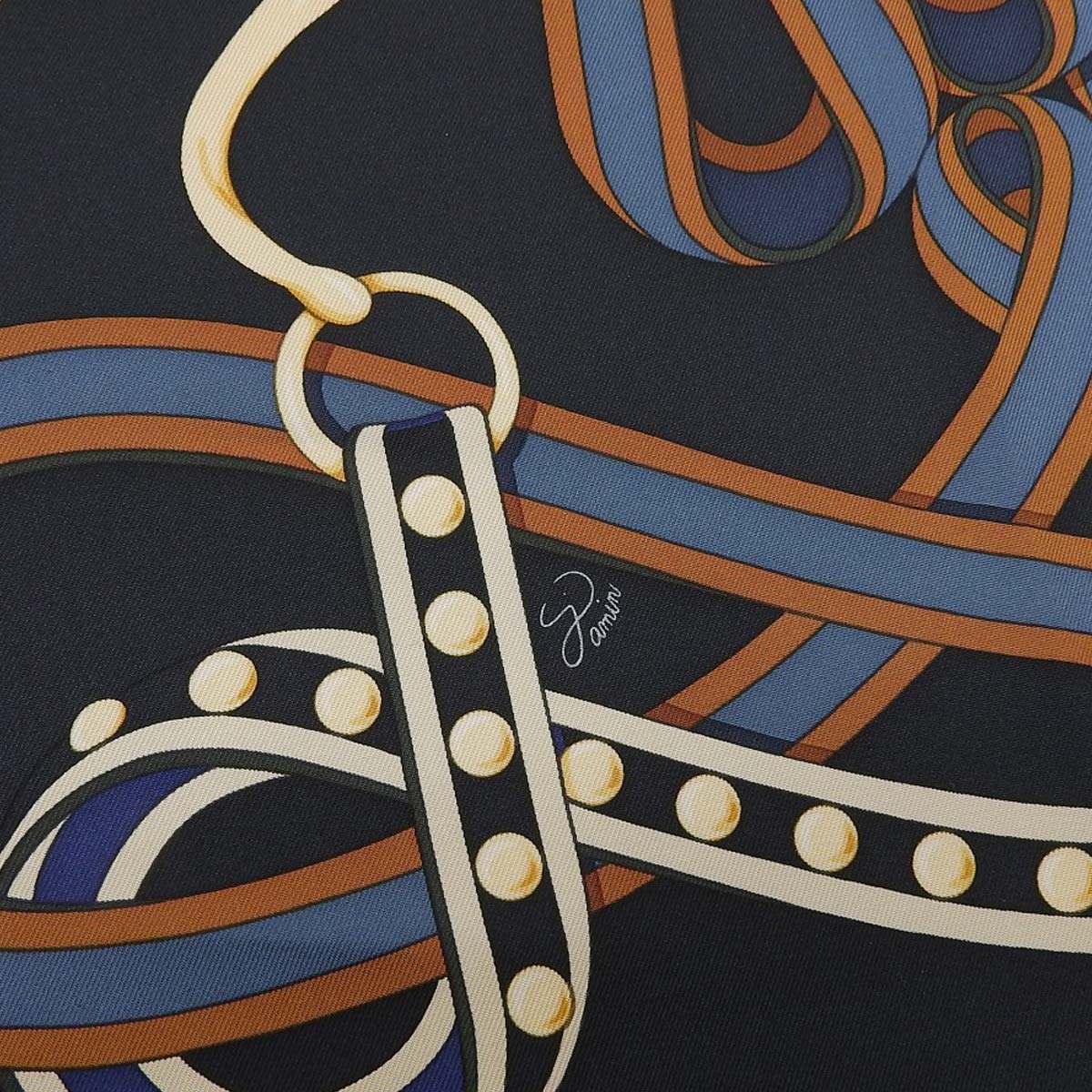 エルメス HERMES カレ90 スカーフ GRANDTRALALA グラン・トゥラララ 2021秋冬コレクション シルク ネイビー系 レディース 4575