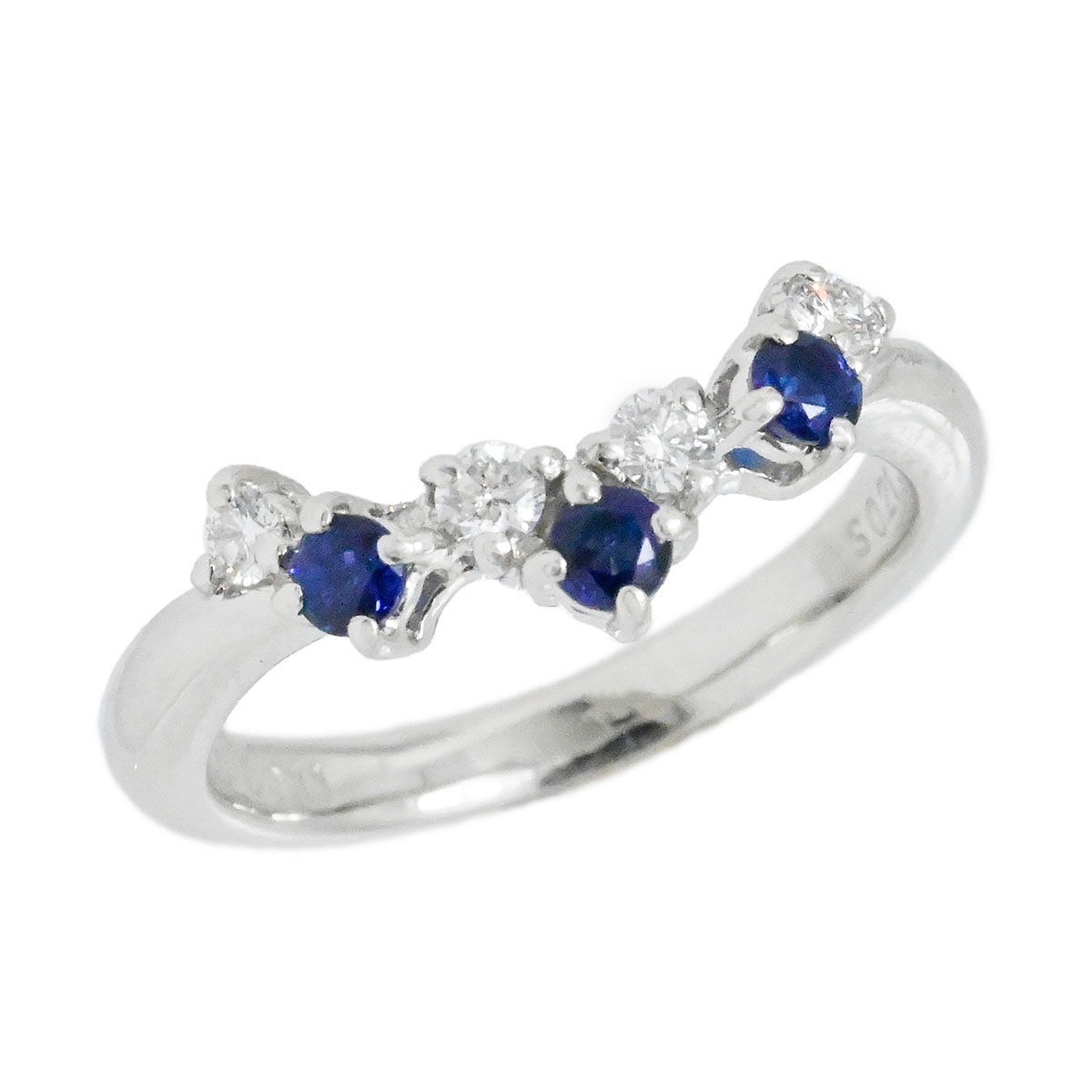 ポーラ POLA Pt900 プラチナ ダイヤ0.11ct サファイア0.21ct リング サイズ9号 レディース  3919