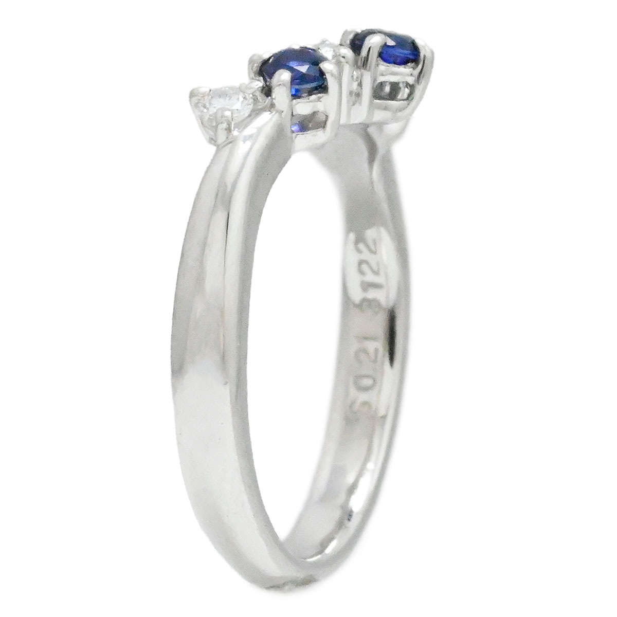 ポーラ POLA Pt900 プラチナ ダイヤ0.11ct サファイア0.21ct リング サイズ9号 レディース  3919