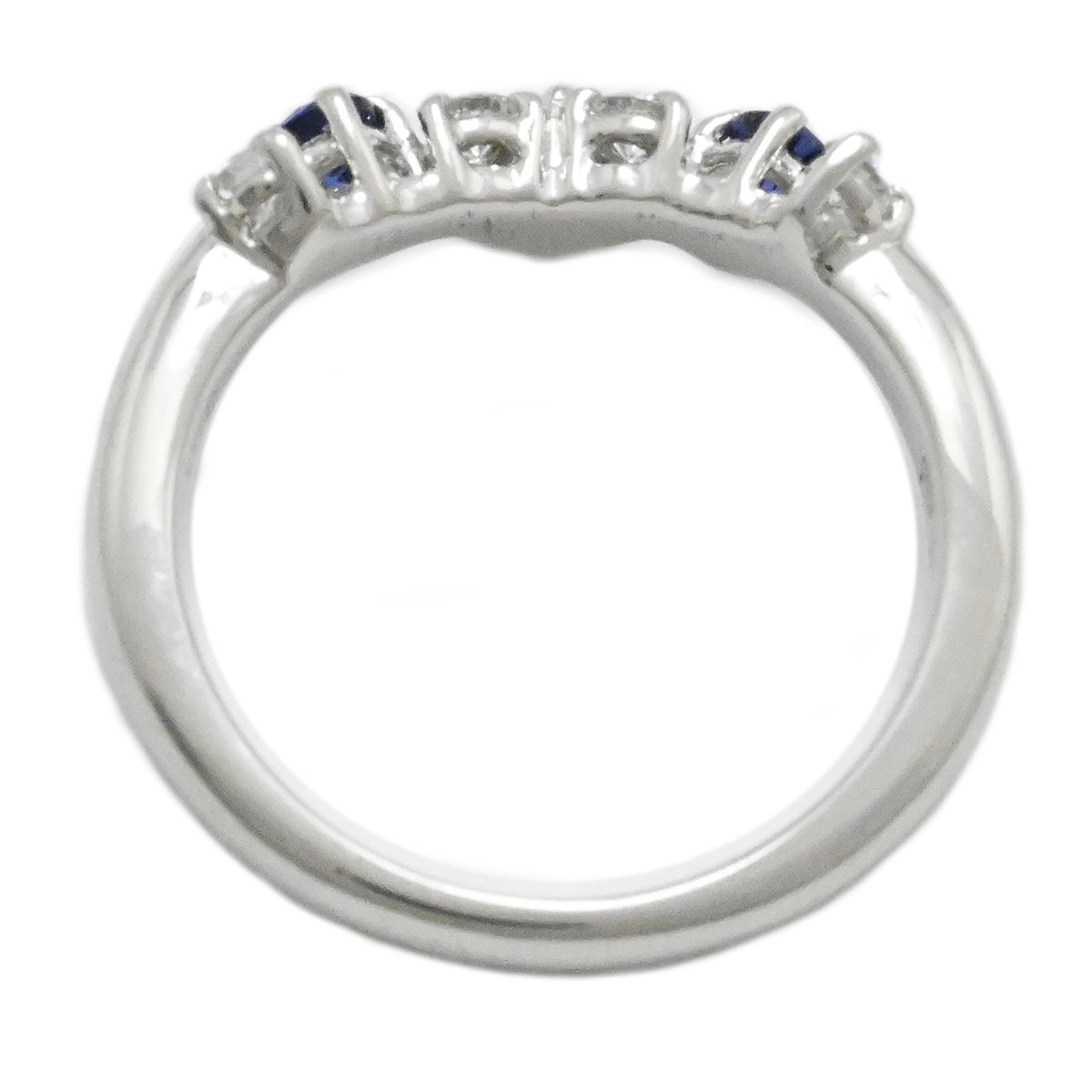 ポーラ POLA Pt900 プラチナ ダイヤ0.11ct サファイア0.21ct リング サイズ9号 レディース  3919