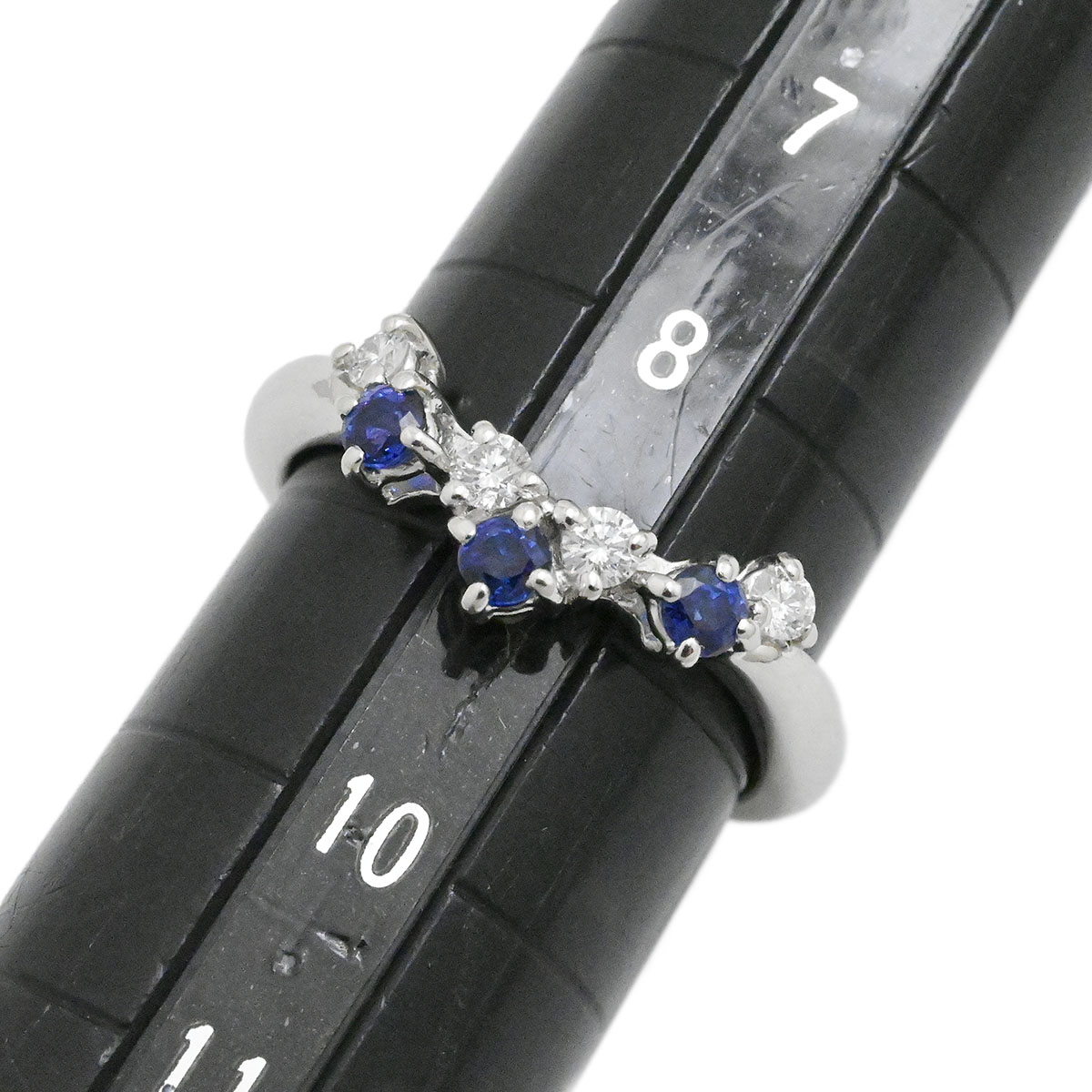 ポーラ POLA Pt900 プラチナ ダイヤ0.11ct サファイア0.21ct リング サイズ9号 レディース  3919