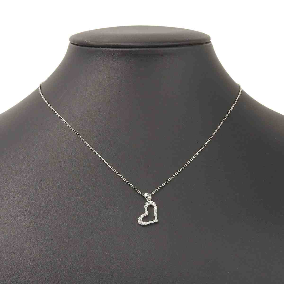 ピアジェ PIAGET ライムライト ハート ネックレス K18WG ダイヤモンド レディース 8664