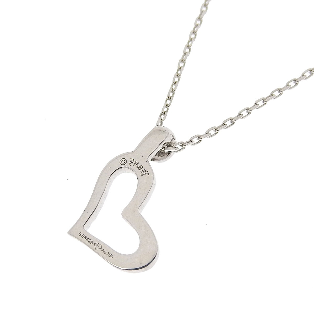 ピアジェ PIAGET ライムライト ハート ネックレス K18WG ダイヤモンド レディース 8664