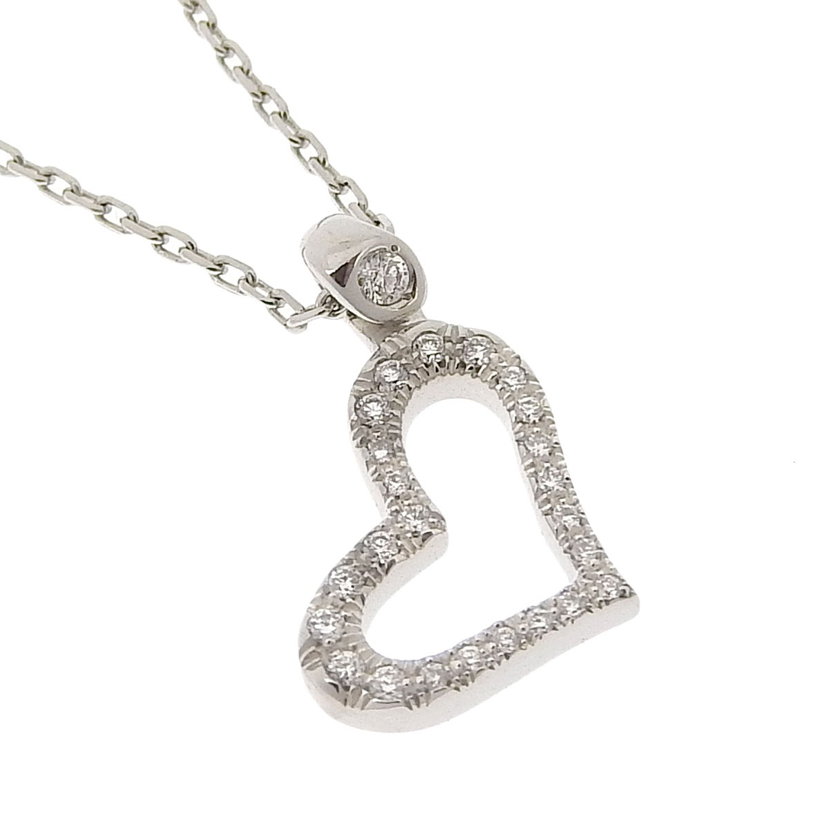 ピアジェ PIAGET ライムライト ハート ネックレス K18WG ダイヤモンド レディース 8664