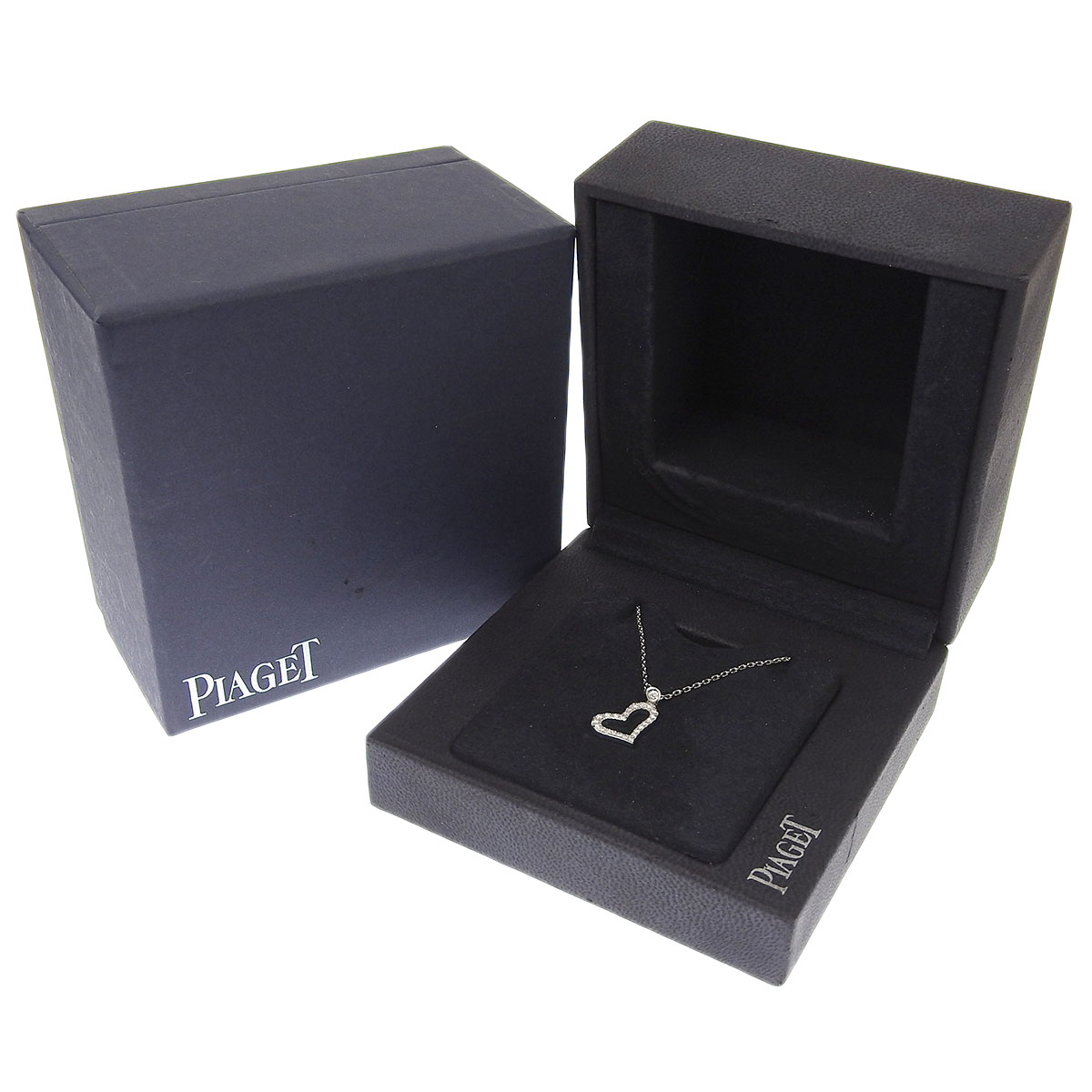 ピアジェ PIAGET ライムライト ハート ネックレス K18WG ダイヤモンド レディース 8664