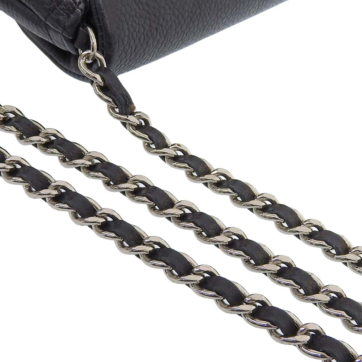 シャネル CHANEL チェーンウォレット ショルダーバッグ キャビアスキン ブラック レディース 12番台 4420