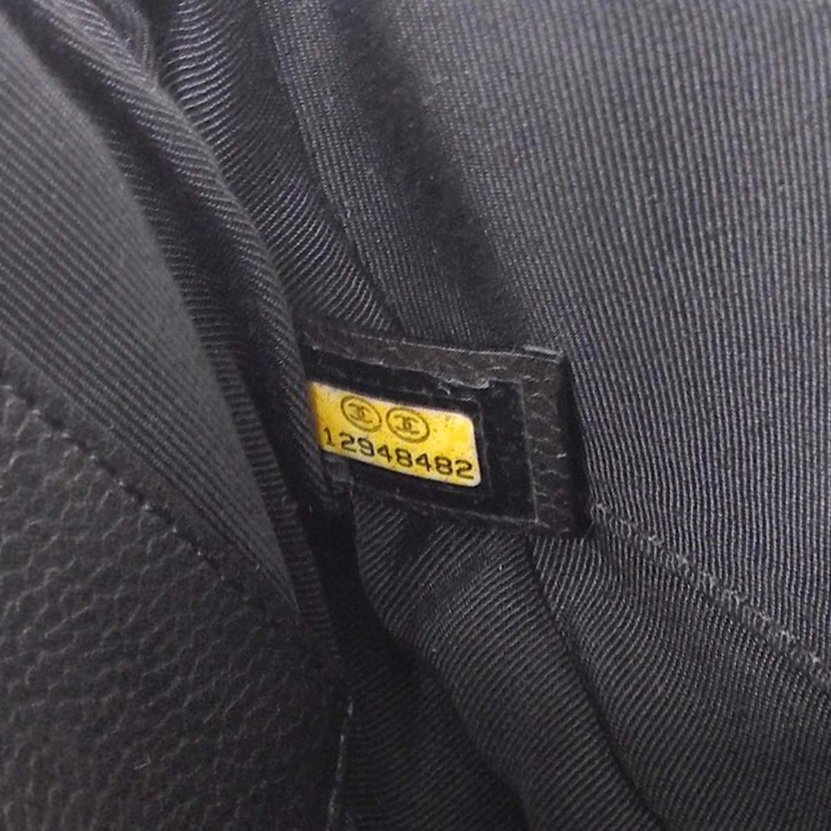 シャネル CHANEL チェーンウォレット ショルダーバッグ キャビアスキン ブラック レディース 12番台 4420